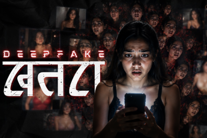 AI-generated deepfake technology creating fake human faces and videos from social media content
