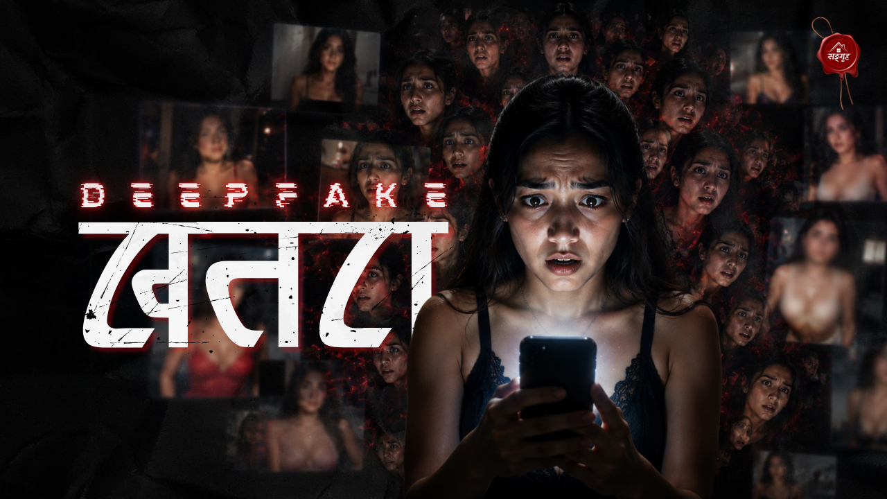 AI-generated deepfake technology creating fake human faces and videos from social media content